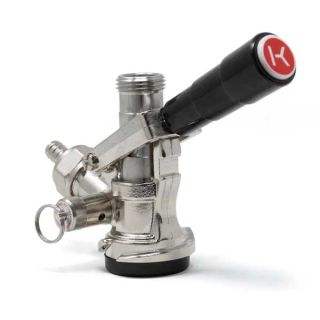 D System Keg Tap Coupler with Black Lever Handle