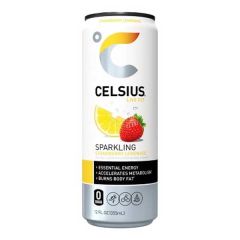 Celsius Sparkling Strawberry Lemonade Can