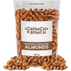 Dr.Snack Nuts - Roasted Unsalted Almonds 9oz