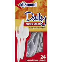 Diamond Super Strong Assorted Cutlery - 24 Pack