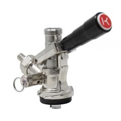S System Keg Tap Coupler with Black Lever Handle