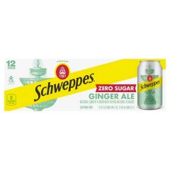 Schweppes Zero Sugar Ginger Ale Cans